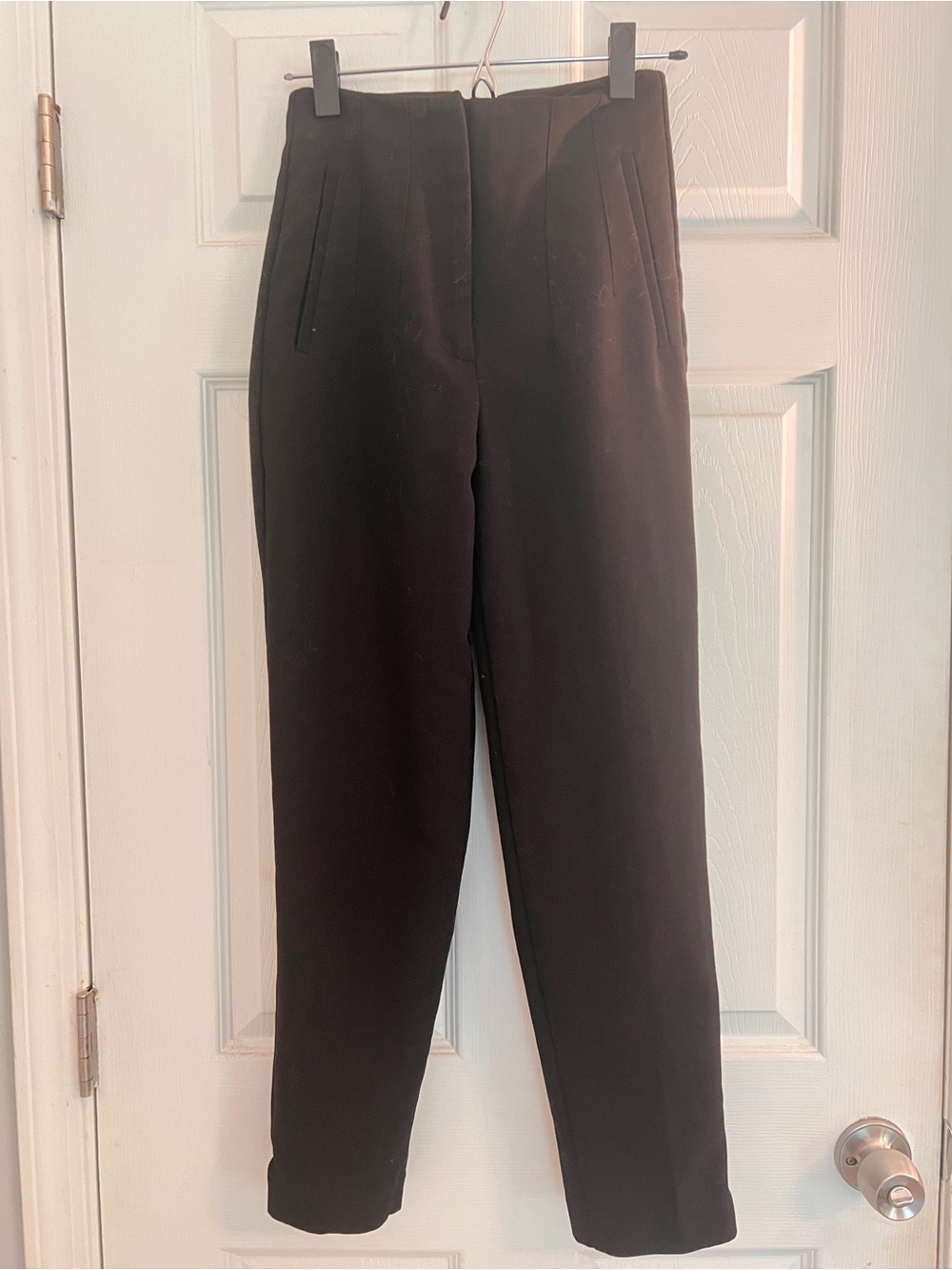 Zara Black High-Waist Tailored Trousers